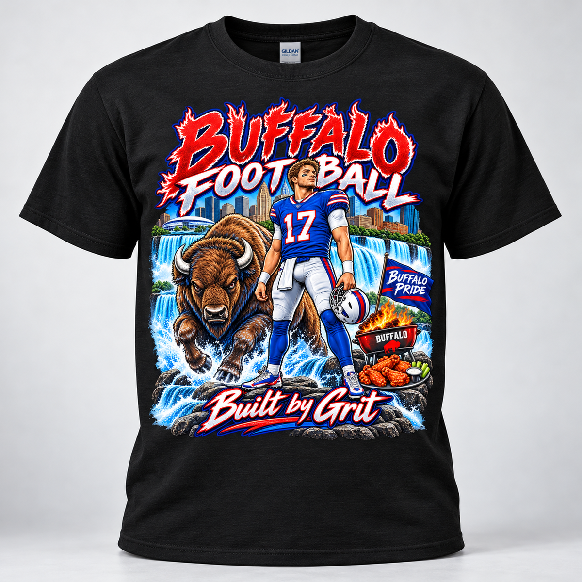 Buffalo Football Hoodie, T-Shirt or Crewneck Sweatshirt | Built by Grit Graphic