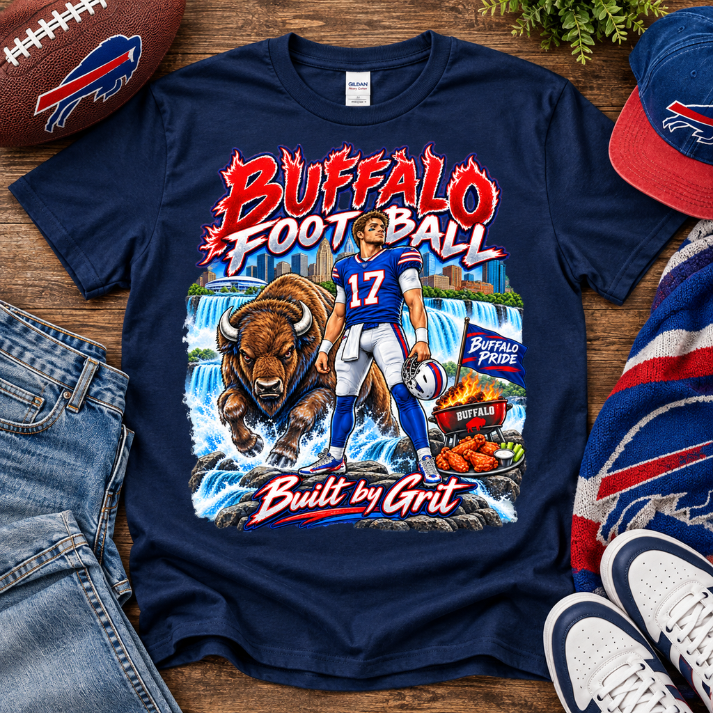 Buffalo Football Hoodie, T-Shirt or Crewneck Sweatshirt | Built by Grit Graphic