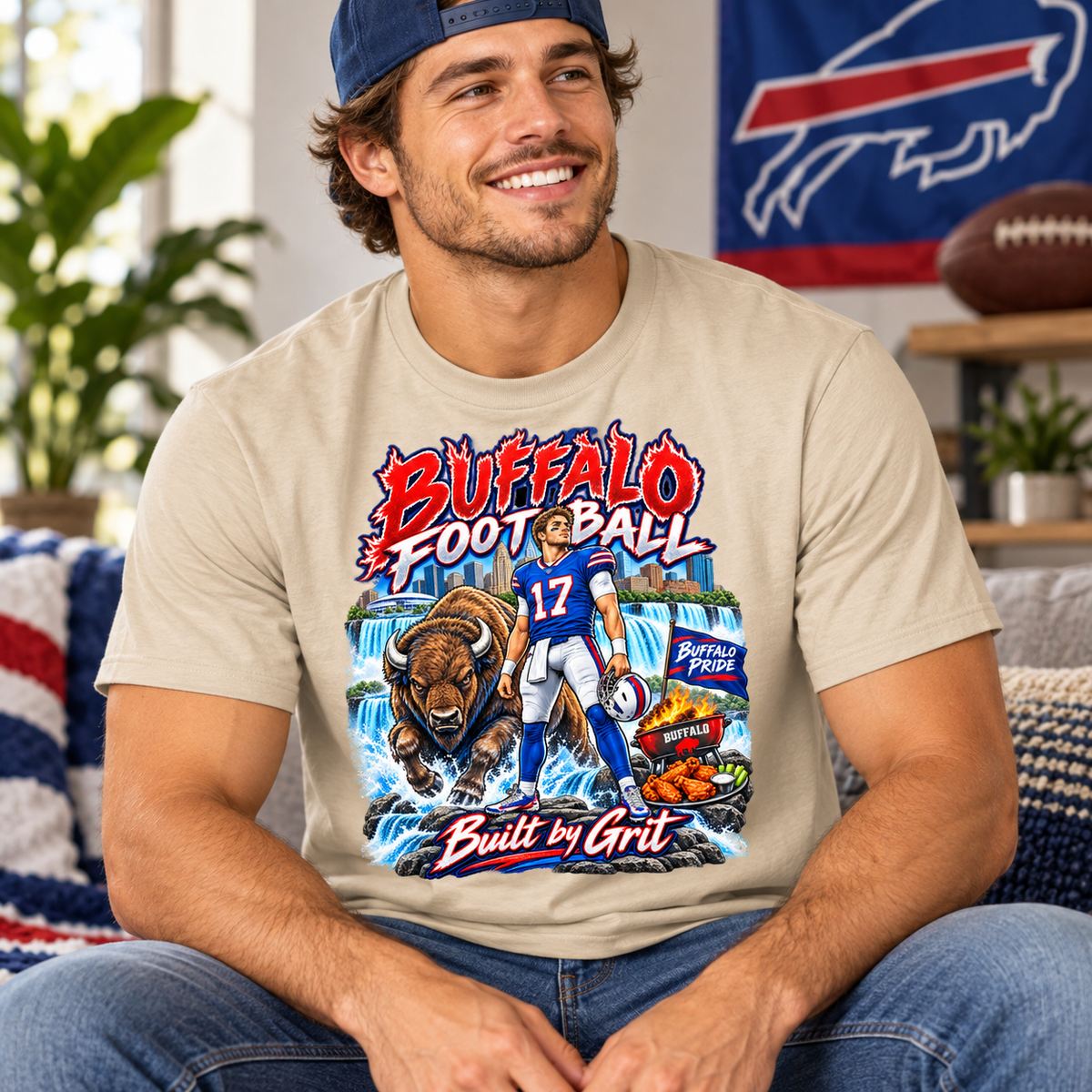 Buffalo Football Hoodie, T-Shirt or Crewneck Sweatshirt | Built by Grit Graphic