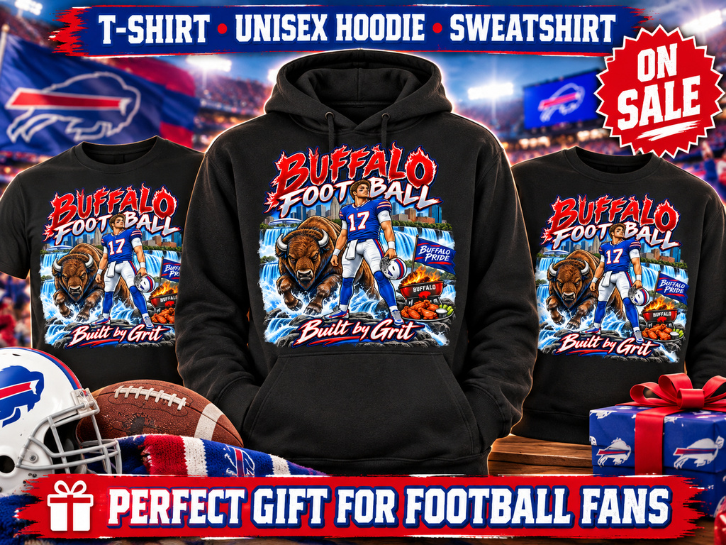 Buffalo Football Hoodie, T-Shirt or Crewneck Sweatshirt | Built by Grit Graphic
