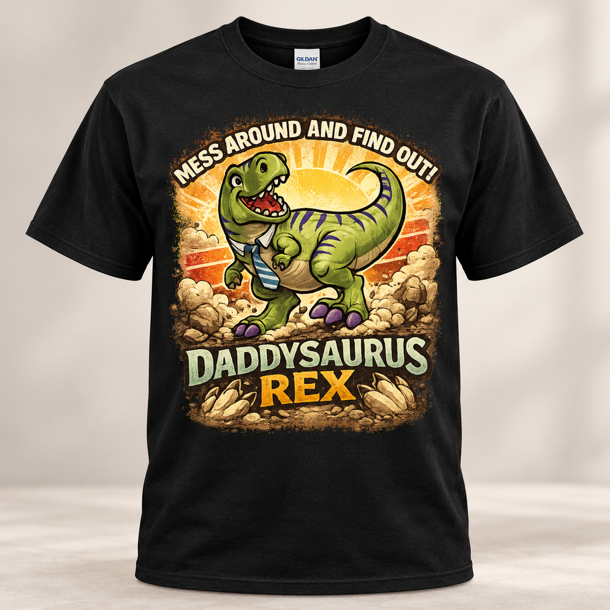 Daddysaurus Rex Hoodie, T-Shirt or Crewneck Sweatshirt | Funny Dinosaur Dad Print
