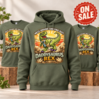 Daddysaurus Rex Hoodie, T-Shirt or Crewneck Sweatshirt | Funny Dinosaur Dad Print
